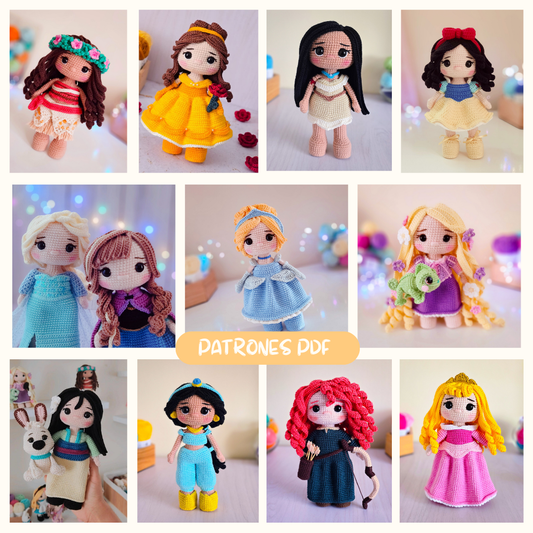 PRINCESAS ♡ PACK 12 PATRONES PDF